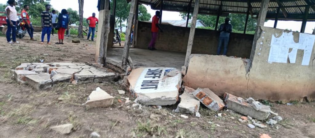 learning centre allegedly destroyed by heavy duty trucks